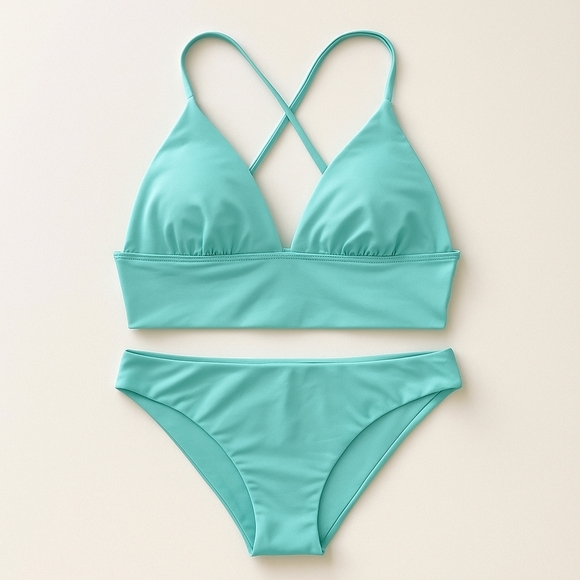 Seafoam Bikini Set NWOT Crossback Cami Top & Low Rise Cheeky Bottoms - Picture 3 of 10